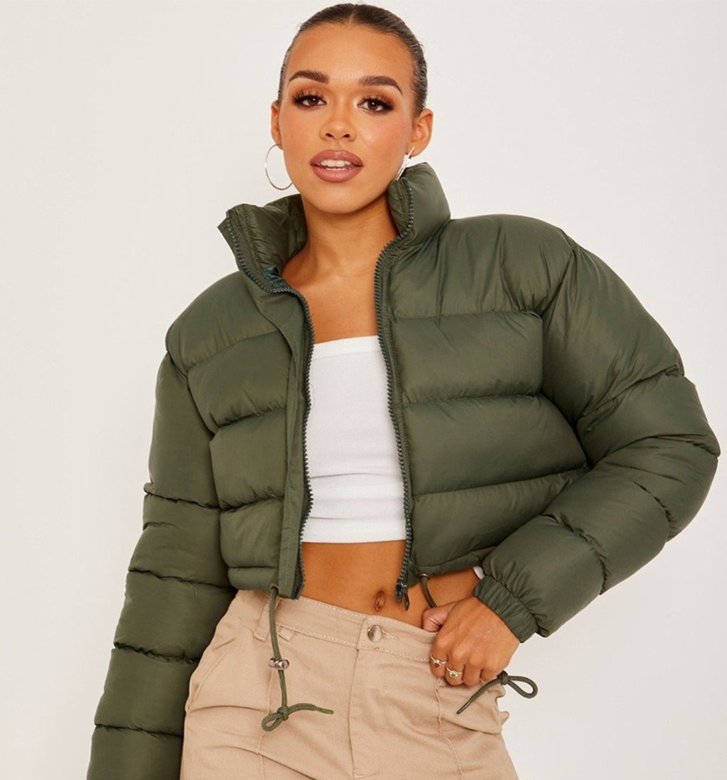 Olive green shop puffer jacket